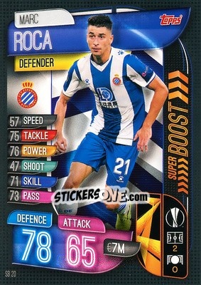 Sticker Marc Roca - UEFA Champions League 2019-2020. Match Attax Extra. Spain/Portugal - Topps