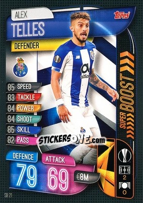 Sticker Alex Telles - UEFA Champions League 2019-2020. Match Attax Extra. Spain/Portugal n. SB21 - Topps
