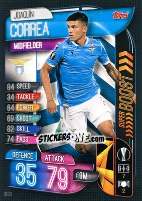 Sticker Joaquín Correa - UEFA Champions League 2019-2020. Match Attax Extra. Spain/Portugal n. SB23 - Topps