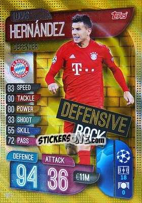 Sticker Lucas Hernández - UEFA Champions League 2019-2020. Match Attax Extra. Spain/Portugal n. DR5 - Topps