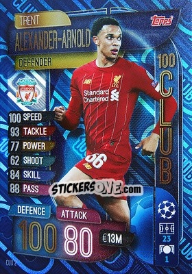 Sticker Trent Alexander-Arnold - UEFA Champions League 2019-2020. Match Attax Extra. Spain/Portugal n. CLU2 - Topps