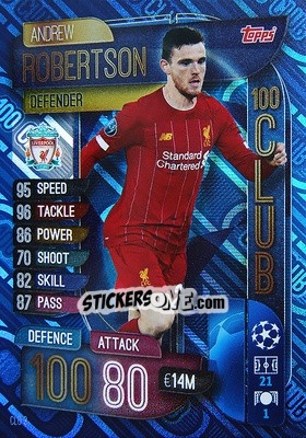 Sticker Andrew Robertson - UEFA Champions League 2019-2020. Match Attax Extra. Spain/Portugal n. CLU3 - Topps