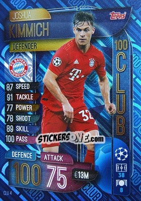 Sticker Joshua Kimmich - UEFA Champions League 2019-2020. Match Attax Extra. Spain/Portugal n. CLU4 - Topps