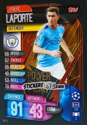 Sticker Aymeric Laporte - UEFA Champions League 2019-2020. Match Attax Extra. Spain/Portugal n. PP1 - Topps