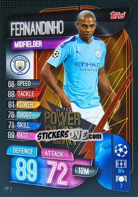 Sticker Fernandinho - UEFA Champions League 2019-2020. Match Attax Extra. Spain/Portugal n. PP2 - Topps