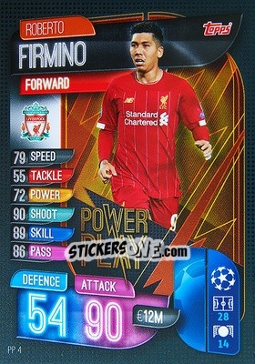 Sticker Roberto Firmino - UEFA Champions League 2019-2020. Match Attax Extra. Spain/Portugal n. PP4 - Topps