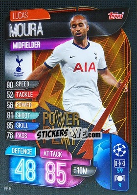 Sticker Lucas Moura - UEFA Champions League 2019-2020. Match Attax Extra. Spain/Portugal n. PP6 - Topps