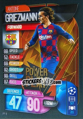 Sticker Antoine Griezmann - UEFA Champions League 2019-2020. Match Attax Extra. Spain/Portugal n. PP8 - Topps