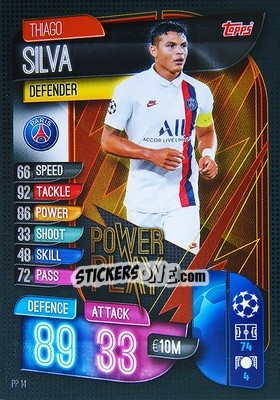 Sticker Thiago Silva - UEFA Champions League 2019-2020. Match Attax Extra. Spain/Portugal n. PP14 - Topps