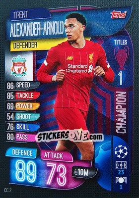 Sticker Trent Alexander-Arnold - UEFA Champions League 2019-2020. Match Attax Extra. Spain/Portugal - Topps