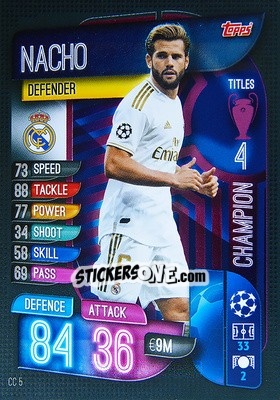 Sticker Nacho - UEFA Champions League 2019-2020. Match Attax Extra. Spain/Portugal n. CC5 - Topps