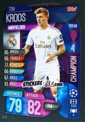 Sticker Toni Kroos - UEFA Champions League 2019-2020. Match Attax Extra. Spain/Portugal n. CC8 - Topps