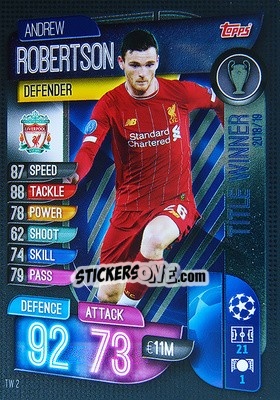 Figurina Andrew Robertson - UEFA Champions League 2019-2020. Match Attax Extra. Spain/Portugal - Topps