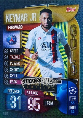 Sticker Neymar Jr - UEFA Champions League 2019-2020. Match Attax Extra. Spain/Portugal n. LE1G - Topps