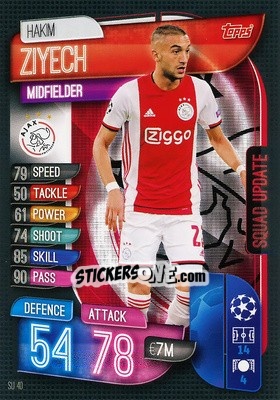 Sticker Hakim Ziyech - UEFA Champions League 2019-2020. Match Attax Extra. Italy n. SU40 - Topps