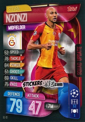 Sticker Steven Nzonzi - UEFA Champions League 2019-2020. Match Attax Extra. Italy n. SU43 - Topps