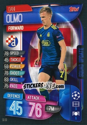 Figurina Dani Olmo - UEFA Champions League 2019-2020. Match Attax Extra. Italy - Topps