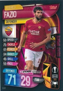 Sticker Federico Fazio - Uefa Champions League 2019-2020. Match Attax Extra. Italy n. SU61 - Topps