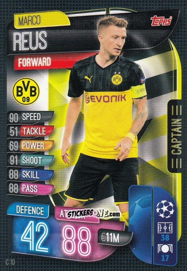 Figurina Marco Reus - Uefa Champions League 2019-2020. Match Attax Extra. Italy n. C10 - Topps