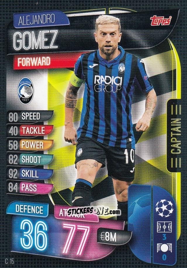 Figurina Alejandro Gomez - Uefa Champions League 2019-2020. Match Attax Extra. Italy n. C15 - Topps