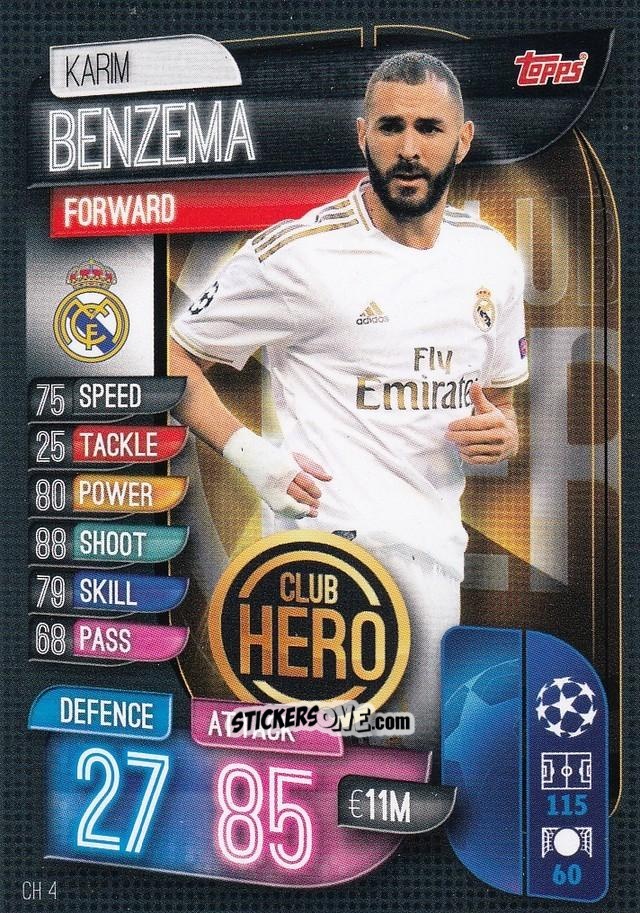 Cromo Karim Benzema - Uefa Champions League 2019-2020. Match Attax Extra. Italy n. CH4 - Topps