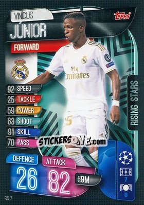 Sticker Vinícius Júnior - UEFA Champions League 2019-2020. Match Attax Extra. Italy n. RS7 - Topps