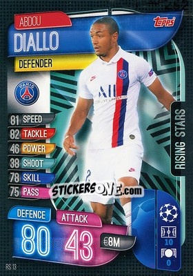 Sticker Abdou Diallo - UEFA Champions League 2019-2020. Match Attax Extra. Italy - Topps