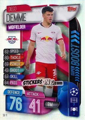 Sticker Diego Demme - UEFA Champions League 2019-2020. Match Attax Extra. Italy n. SB11 - Topps