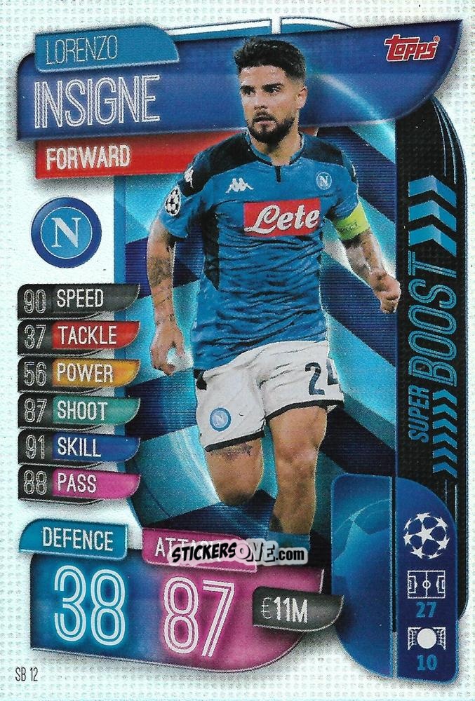 Cromo Lorenzo Insigne - Uefa Champions League 2019-2020. Match Attax Extra. Italy n. SB12 - Topps