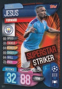 Cromo Gabriel Jesus - Uefa Champions League 2019-2020. Match Attax Extra. Italy n. SS1 - Topps