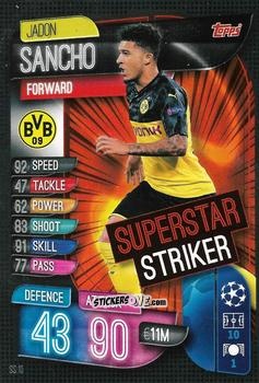 Cromo Jadon Sancho - Uefa Champions League 2019-2020. Match Attax Extra. Italy n. SS10 - Topps