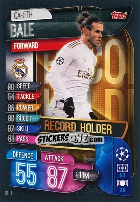 Sticker Gareth Bale - UEFA Champions League 2019-2020. Match Attax Extra. Italy n. RH1 - Topps