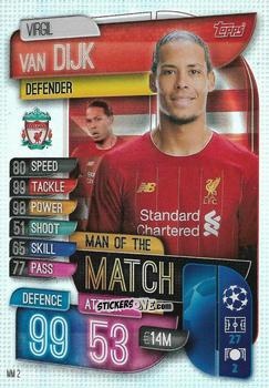 Sticker Virgil van Dijk - Uefa Champions League 2019-2020. Match Attax Extra. Italy n. MM2 - Topps