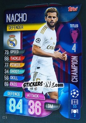 Sticker Nacho - UEFA Champions League 2019-2020. Match Attax Extra. Italy - Topps