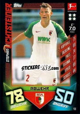 Sticker Stephan Lichtsteiner - German Fussball Bundesliga 2019-2020. Match Attax Action n. 416 - Topps