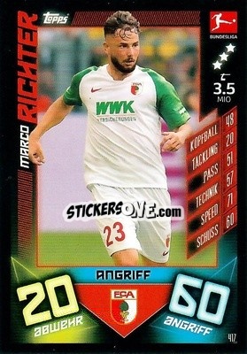 Sticker Marco Richter - German Fussball Bundesliga 2019-2020. Match Attax Action n. 417 - Topps
