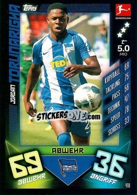 Sticker Jordan Torunarigha - German Fussball Bundesliga 2019-2020. Match Attax Action n. 418 - Topps