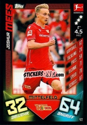 Figurina Joshua Mees - German Fussball Bundesliga 2019-2020. Match Attax Action - Topps