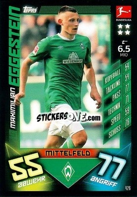 Sticker Maximilian Eggestein - German Fussball Bundesliga 2019-2020. Match Attax Action n. 426 - Topps