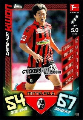 Sticker Chang-Hun Kwon - German Fussball Bundesliga 2019-2020. Match Attax Action n. 438 - Topps