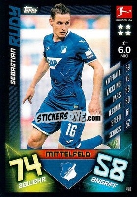 Sticker Sebastian Rudy - German Fussball Bundesliga 2019-2020. Match Attax Action n. 440 - Topps