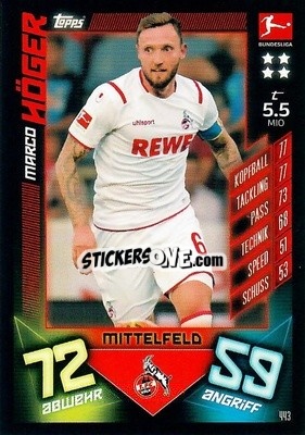 Figurina Marco Höger - German Fussball Bundesliga 2019-2020. Match Attax Action - Topps