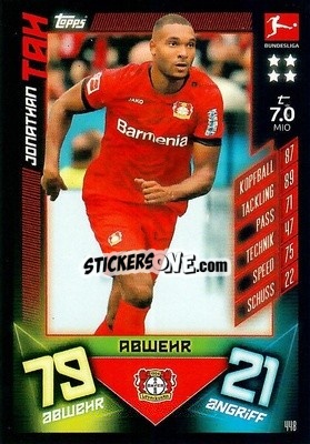 Sticker Jonathan Tah - German Fussball Bundesliga 2019-2020. Match Attax Action n. 448 - Topps