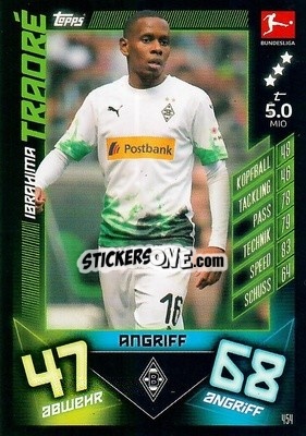 Sticker Ibrahima Traoré - German Fussball Bundesliga 2019-2020. Match Attax Action n. 454 - Topps