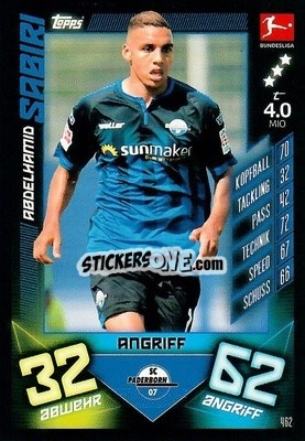 Sticker Abdelhamid Sabiri - German Fussball Bundesliga 2019-2020. Match Attax Action n. 462 - Topps