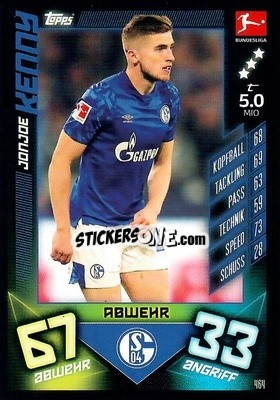 Sticker Jonjoe Kenny - German Fussball Bundesliga 2019-2020. Match Attax Action n. 464 - Topps