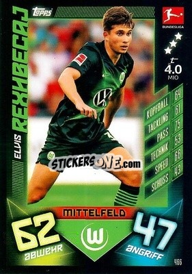 Sticker Elvis Rexhbecaj - German Fussball Bundesliga 2019-2020. Match Attax Action n. 466 - Topps