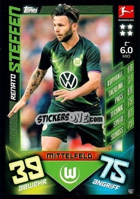Sticker Renato Steffen - German Fussball Bundesliga 2019-2020. Match Attax Action - Topps