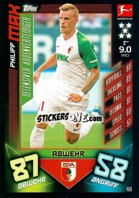 Sticker Philipp Max - German Fussball Bundesliga 2019-2020. Match Attax Action - Topps