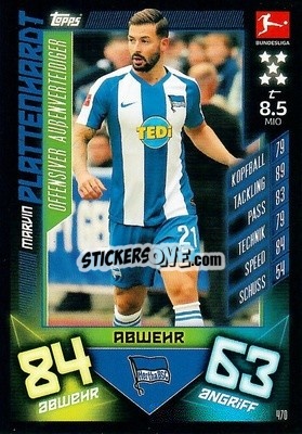 Sticker Marvin Plattenhardt - German Fussball Bundesliga 2019-2020. Match Attax Action n. 470 - Topps